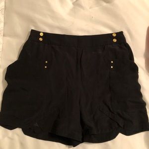 Leifsdottir By Anthropologie Black Silk Shorts